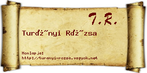 Turányi Rózsa névjegykártya